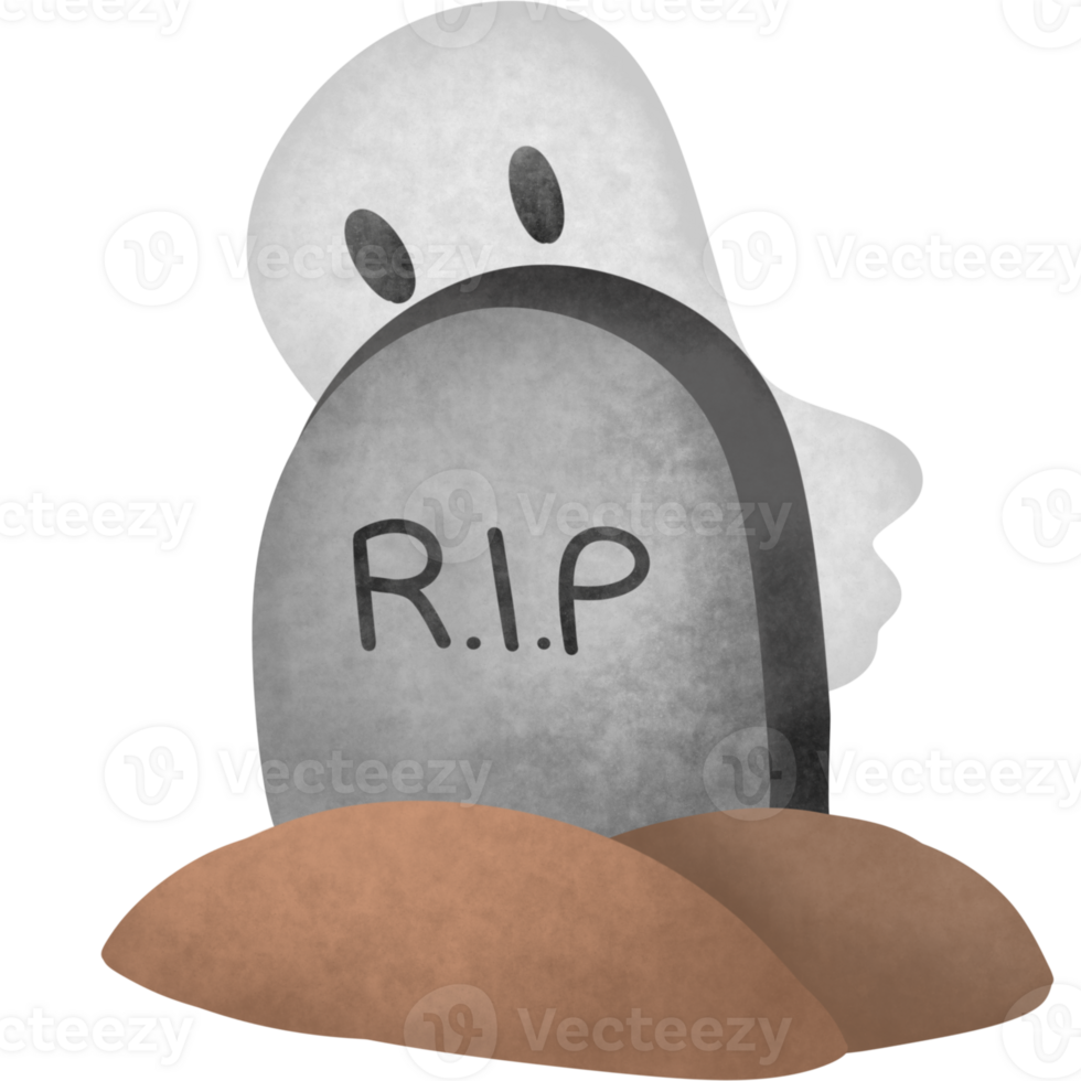 A ghost floating above a grave png