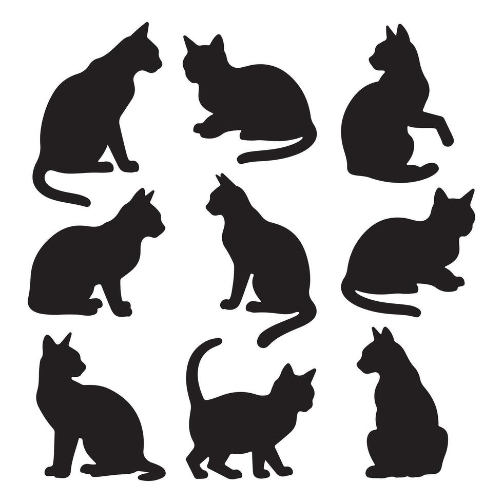 Cat silhouette bundle vector