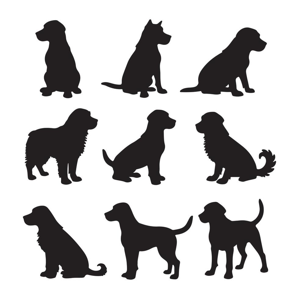 Dog silhouette bundle vector
