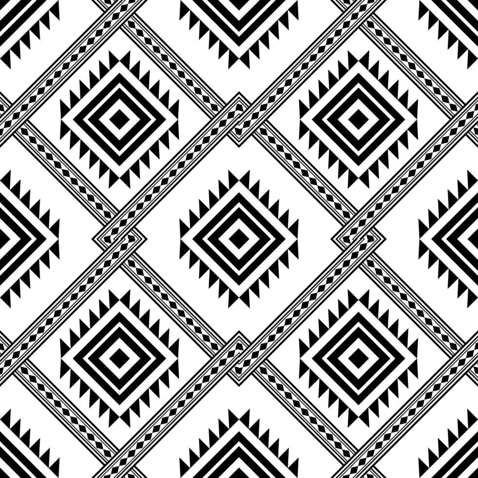 Black Geometric African ethnic seamless pattern fabric vector