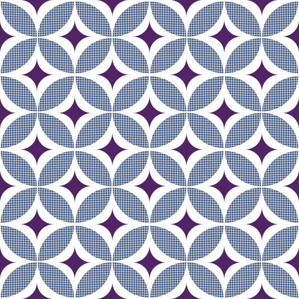 Blue floral geometric seamless pattern background vector