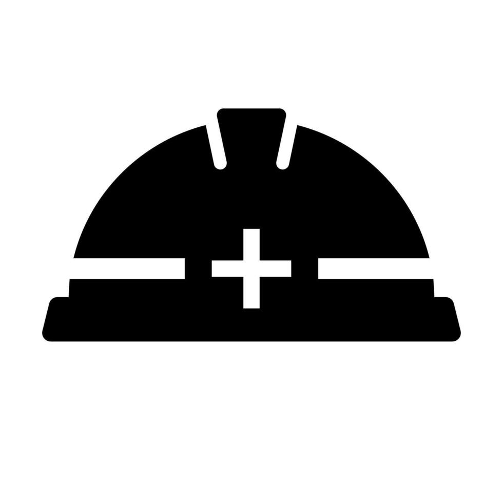 Hard hat silhouette icon. vector