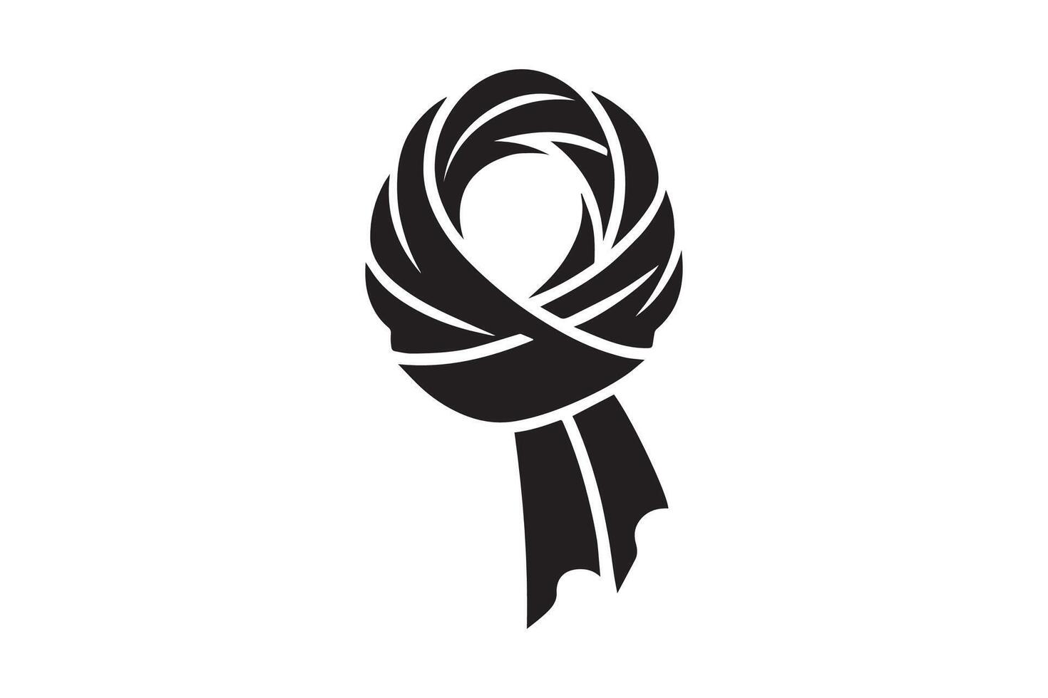 A black and white illustration of a scarf vector