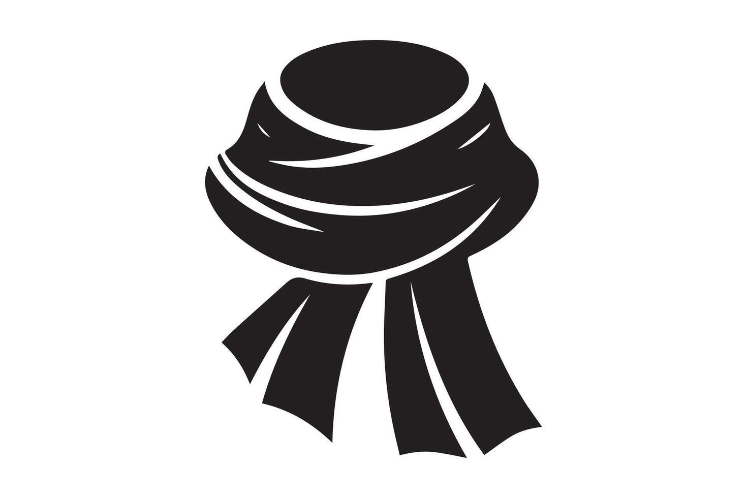 A black and white scarf icon vector
