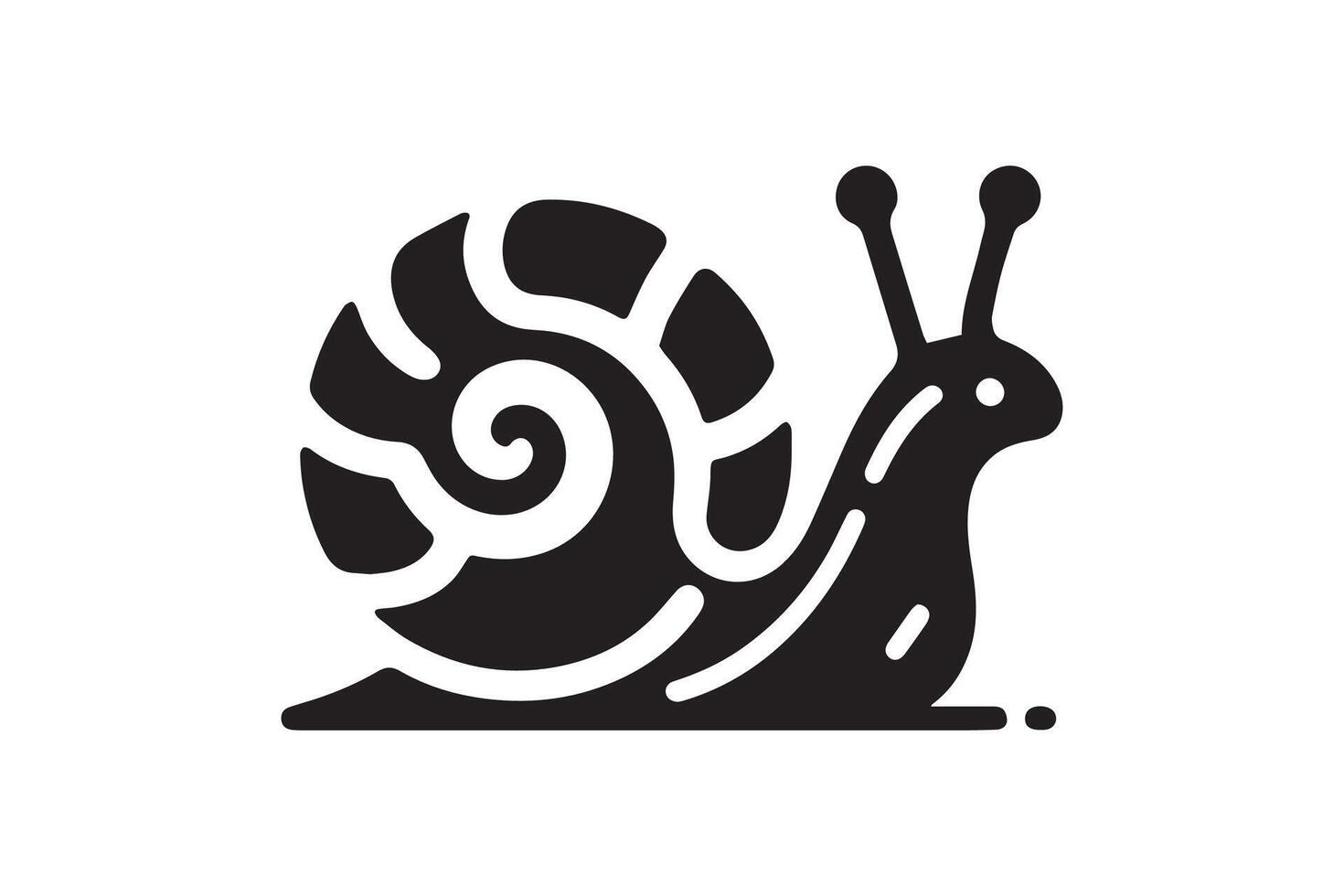 A black and white snail logo vector
