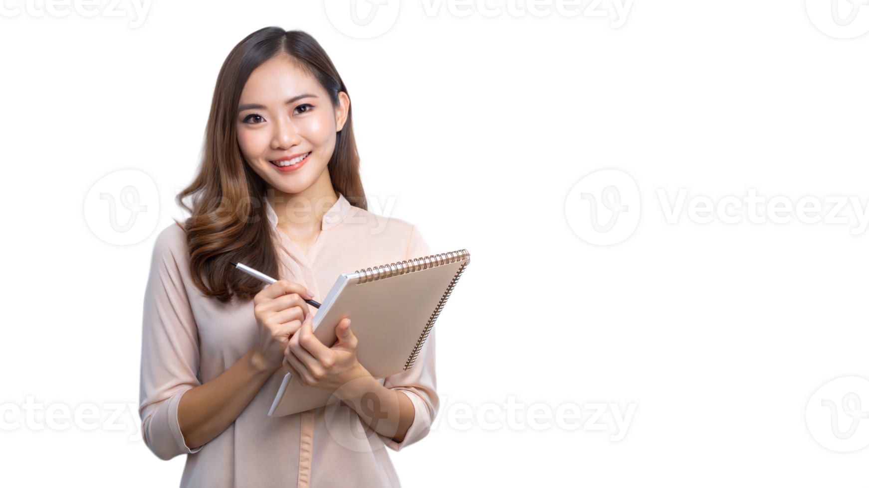 Woman using smartphone isolated on transparent background png