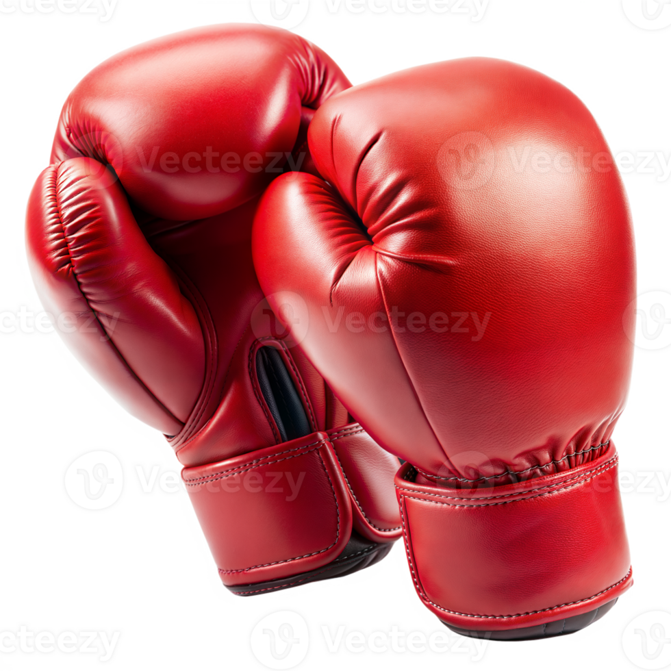 Red boxing gloves isolated on transparent background png