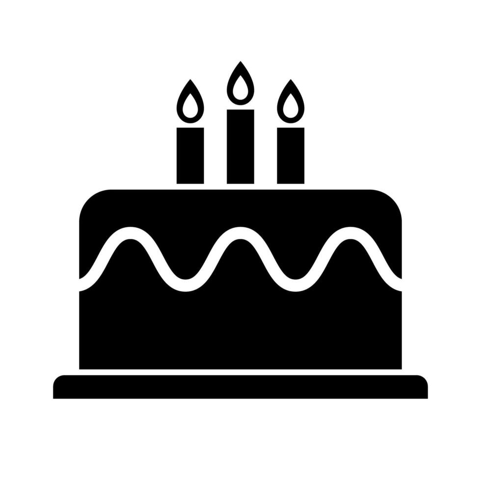 Birthday cake silhouette icon. vector
