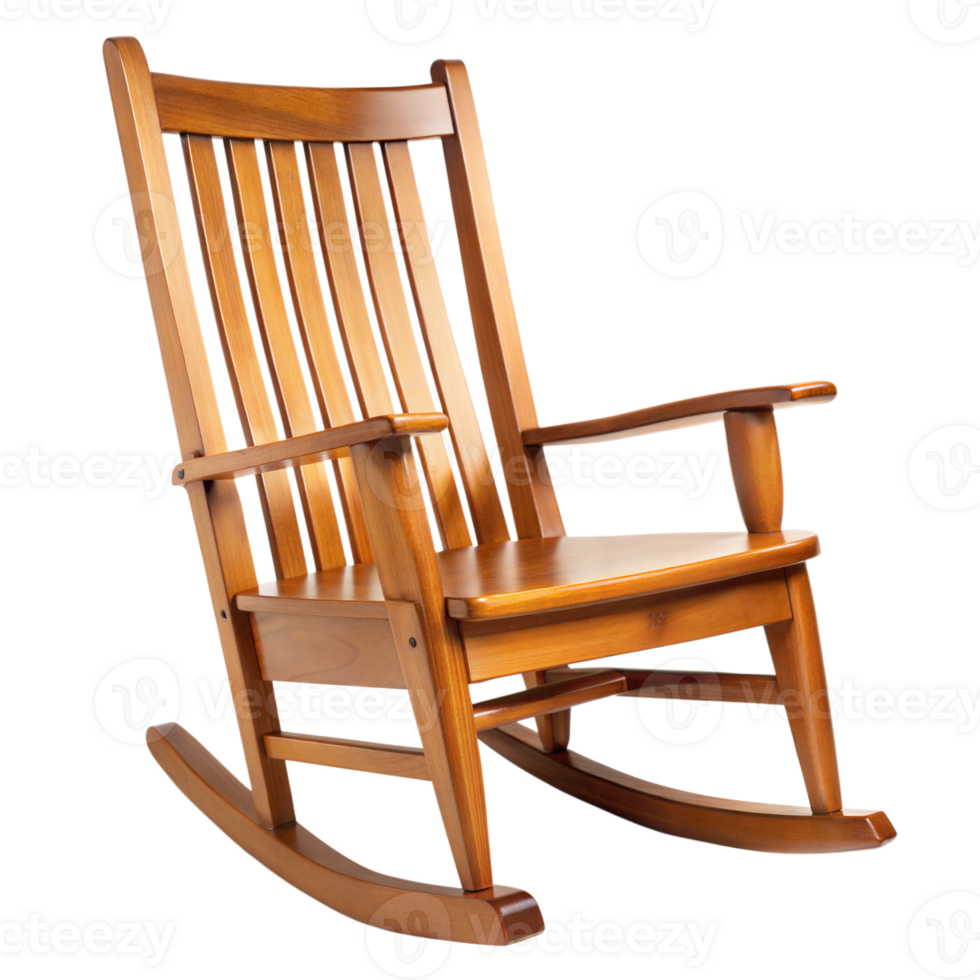 Wooden rocking chair isolated on transparent background png