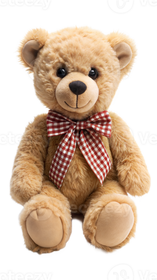 Teddy bear with bow isolated on transparent background png