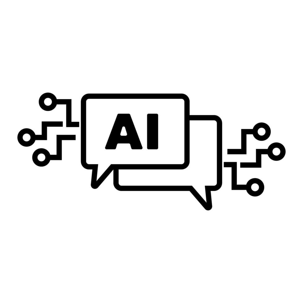 AI Chatbot Icon. Artificial Intelligence Chatbot. vector