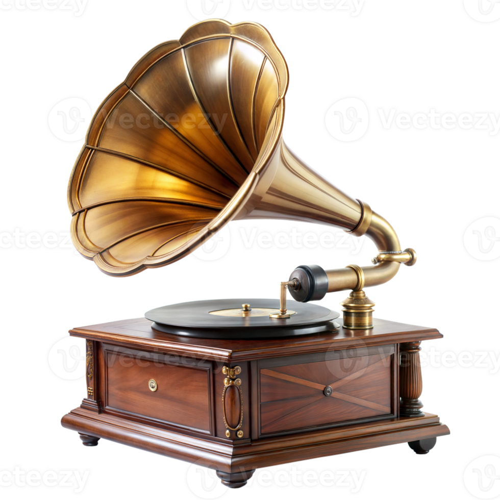 Vintage gramophone isolated on transparent background png