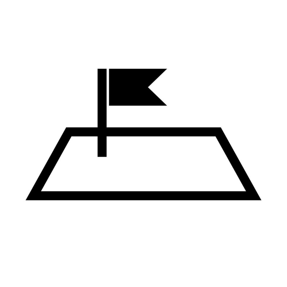 Simple land and flag icon. vector