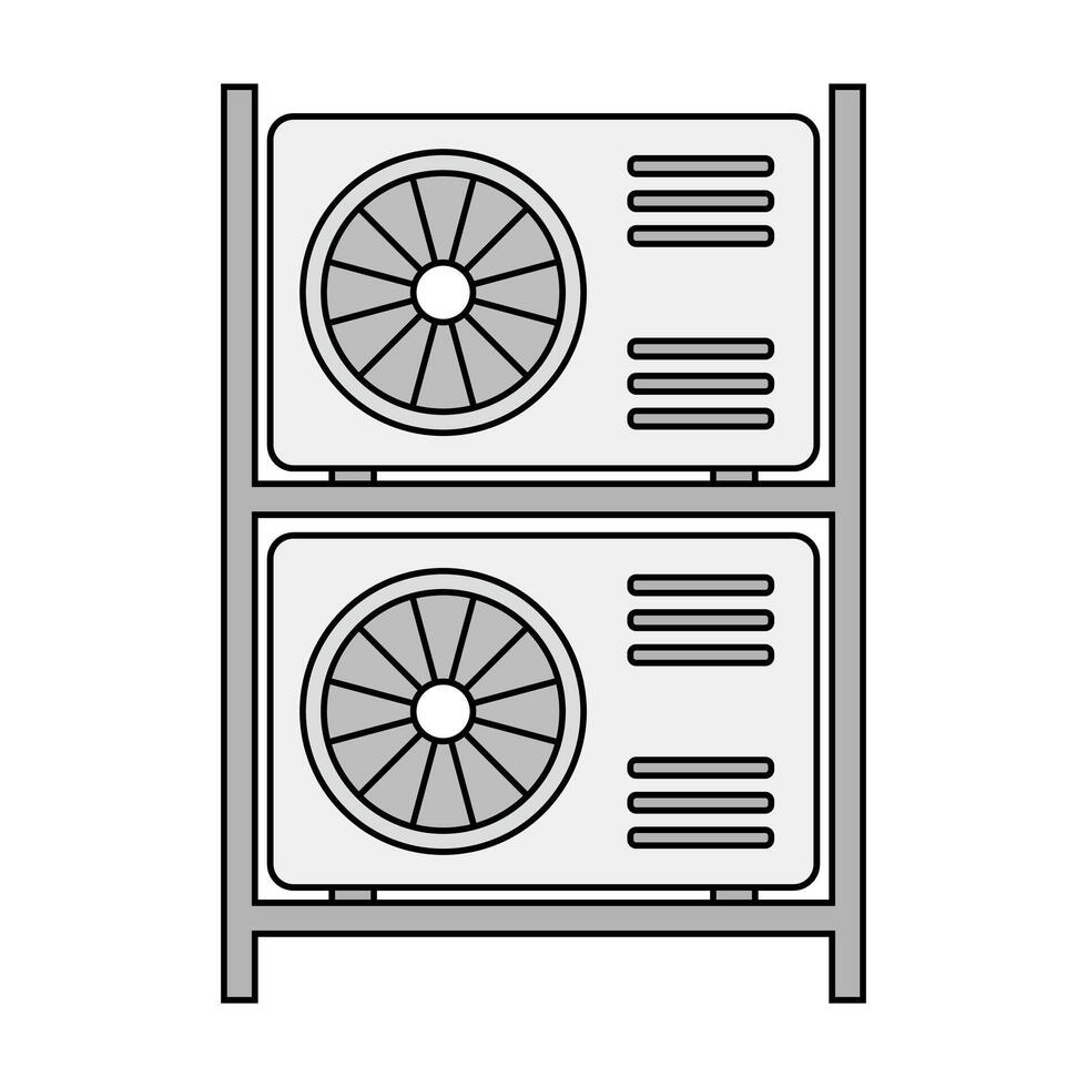 Two Ac outdoor unit icon. vector