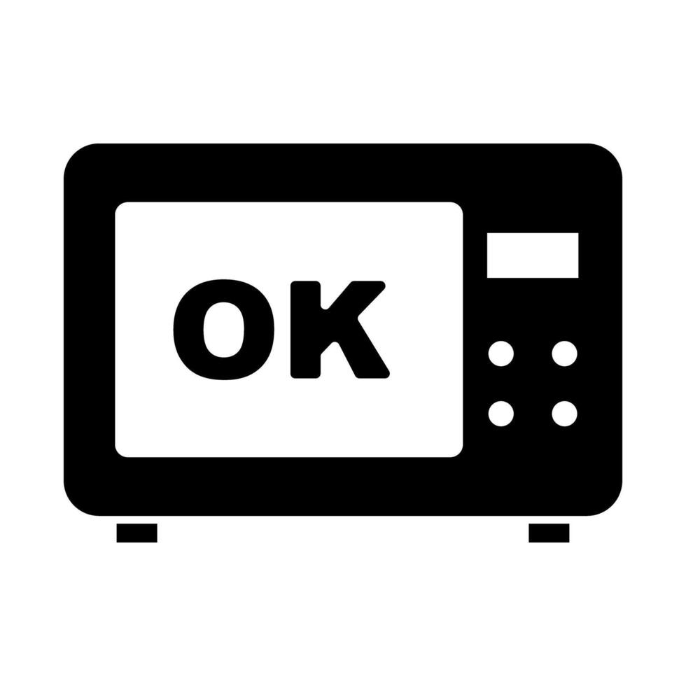 Microwave use OK silhouette icon. vector
