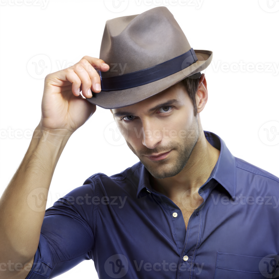 Man tipping hat isolated on transparent background png