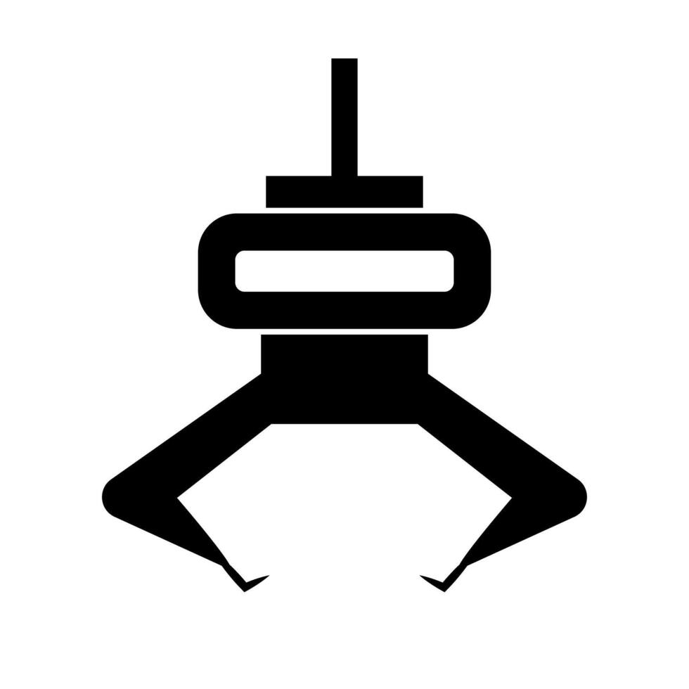UFO catcher silhouette icon. vector