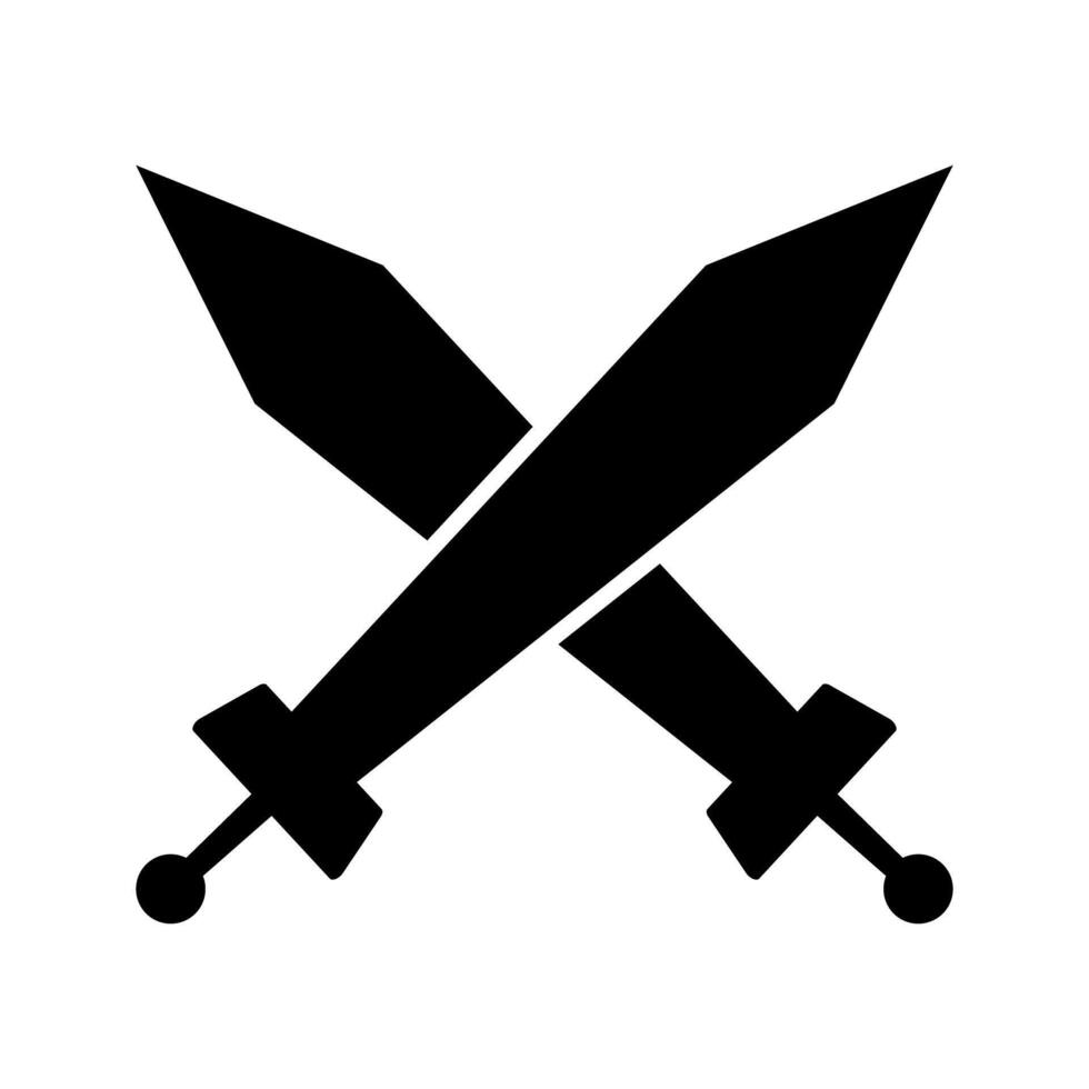 Crossing swords silhouette icon. vector
