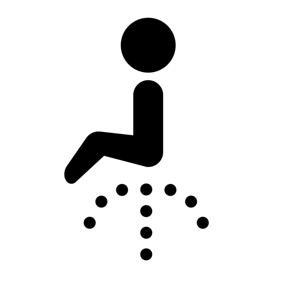 Electric bidet seat silhouette icon. vector