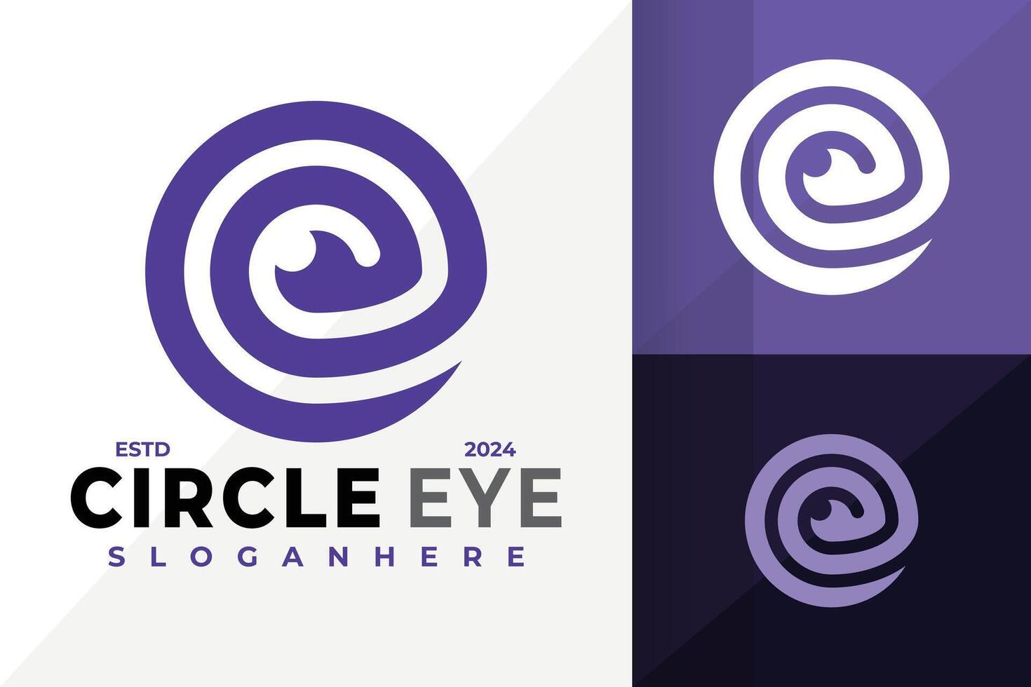 Circle Letter E Eye Logo design symbol icon illustration vector