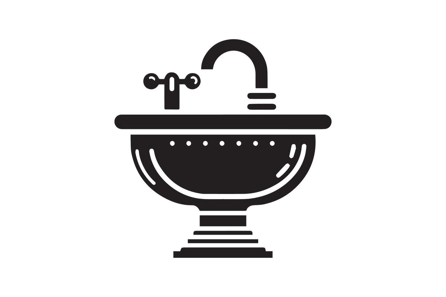 Bathroom sink icon illustration on white background vector