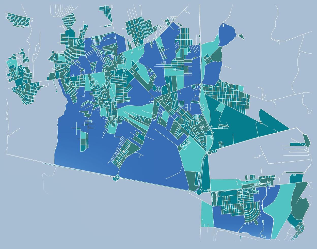 Punta Cana,Dominican Republic,city centre,accurate map,Urban detail Streets Roads color Map vector