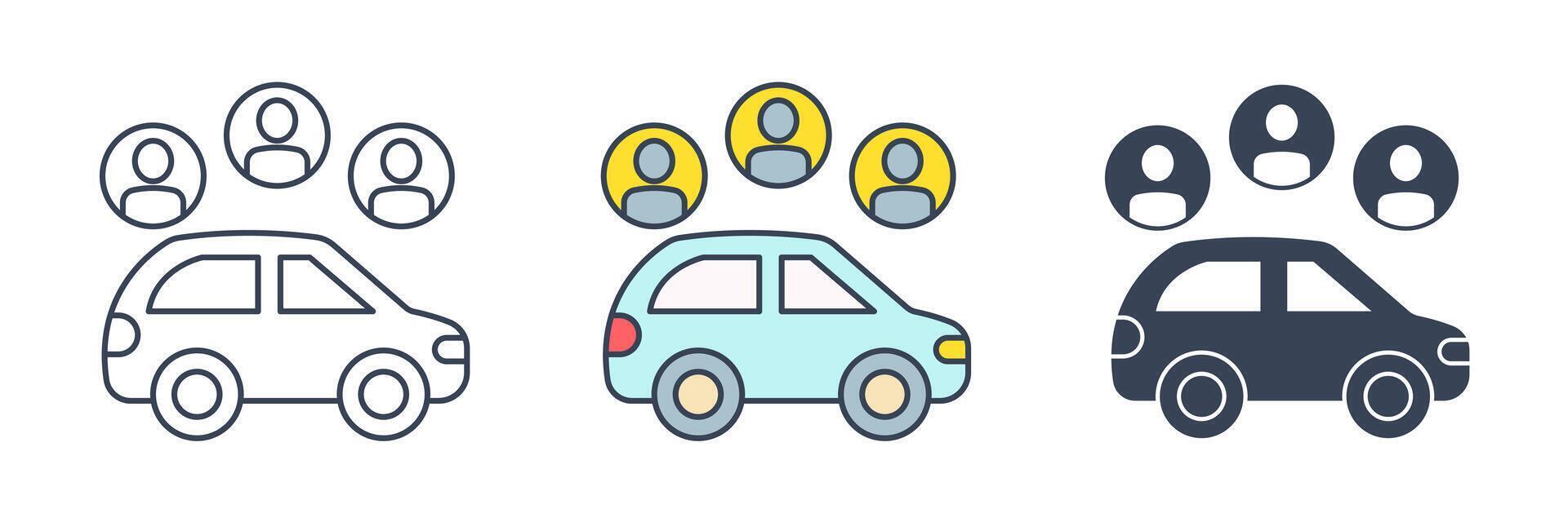 Car sharing icon symbol illustration isolated on white background vector
