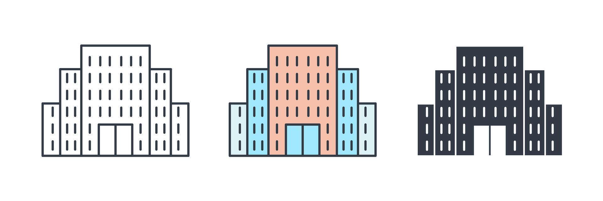 Office building icon symbol illustration isolated on white background vector