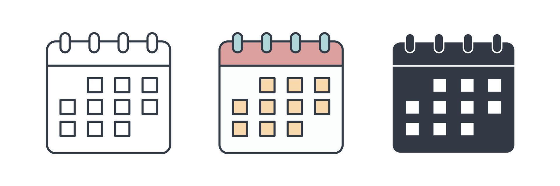 Calendar icon symbol illustration isolated on white background vector