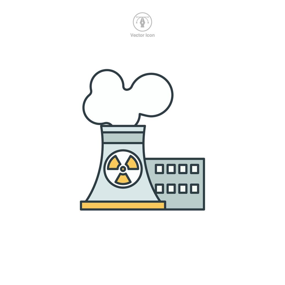 Nuclear icon symbol illustration isolated on white background vector