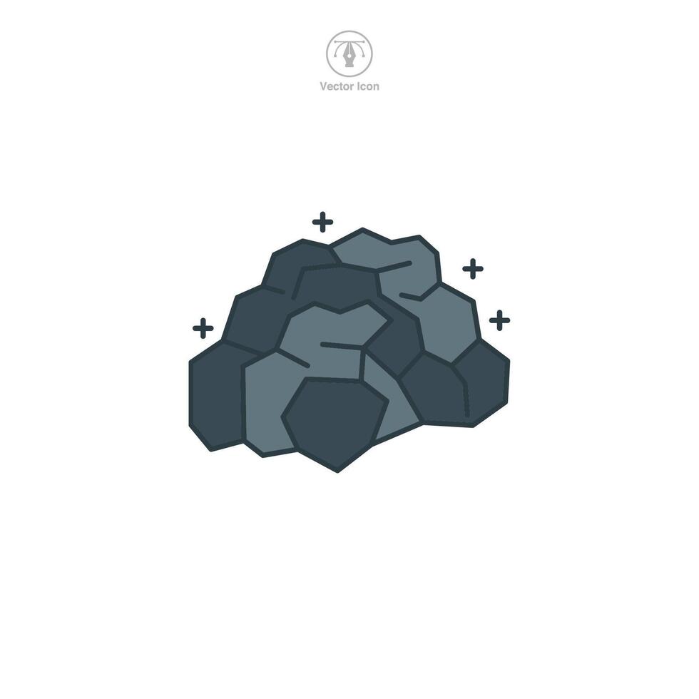 Coal icon symbol illustration isolated on white background vector