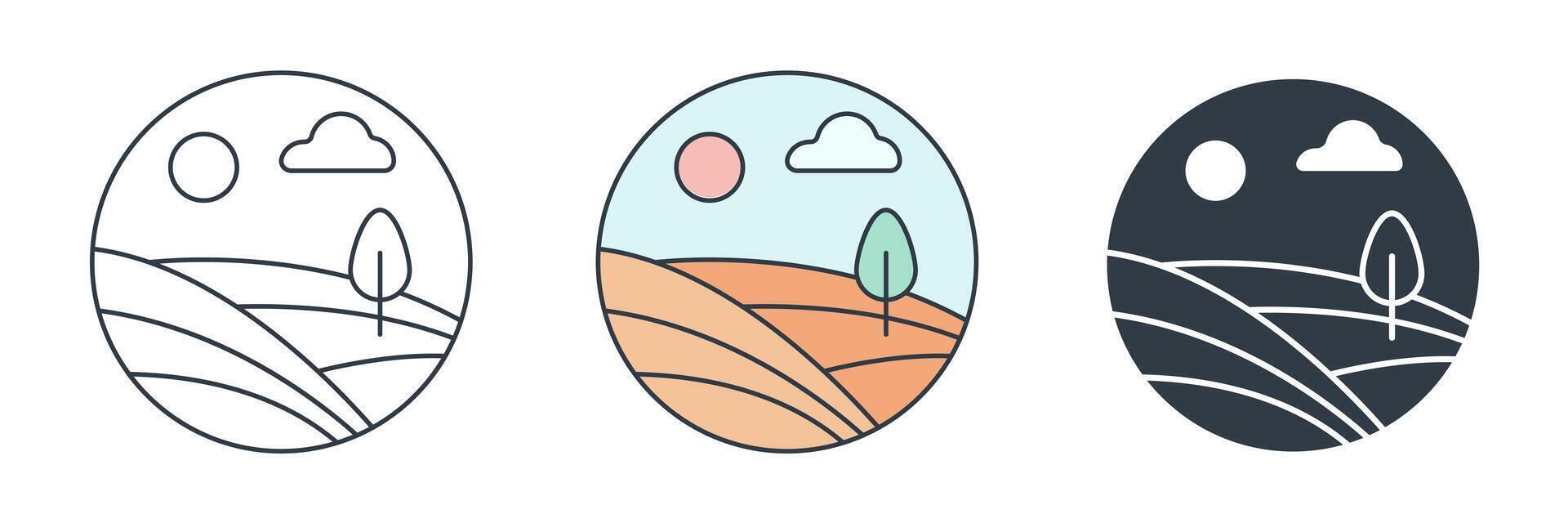 Field icon symbol illustration isolated on white background vector