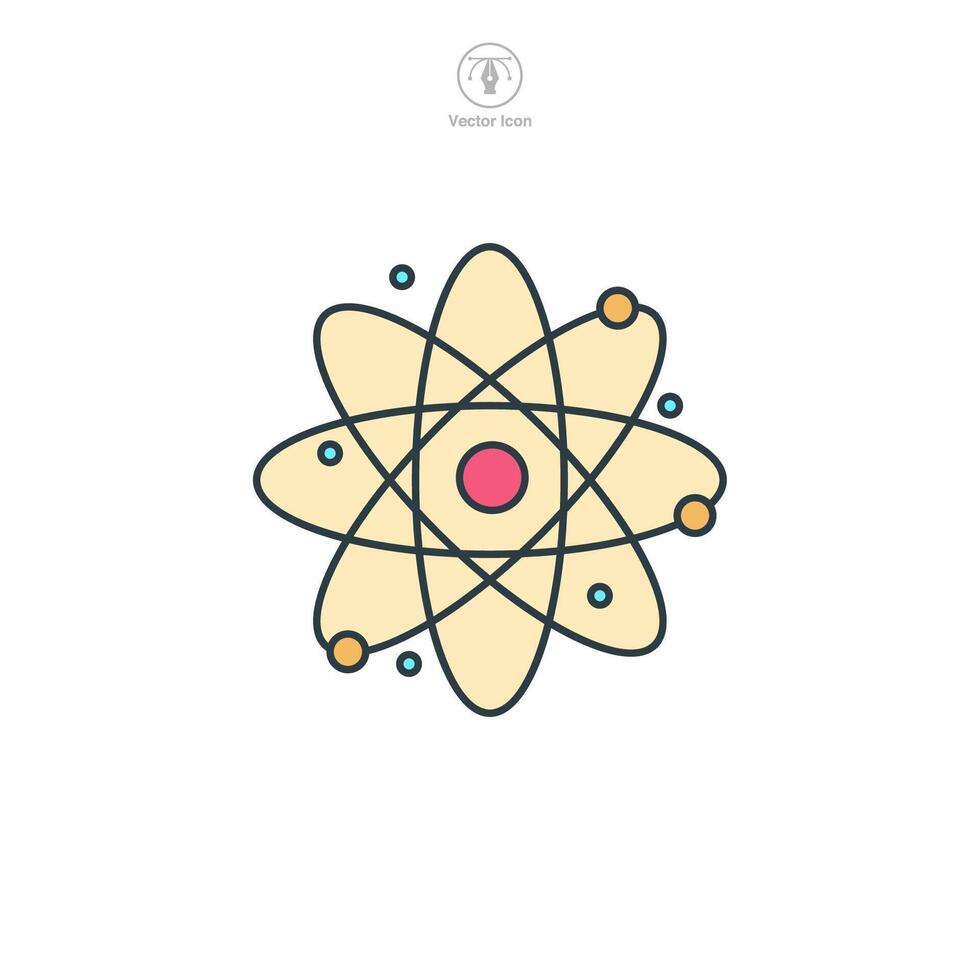 Atom icon symbol illustration isolated on white background vector
