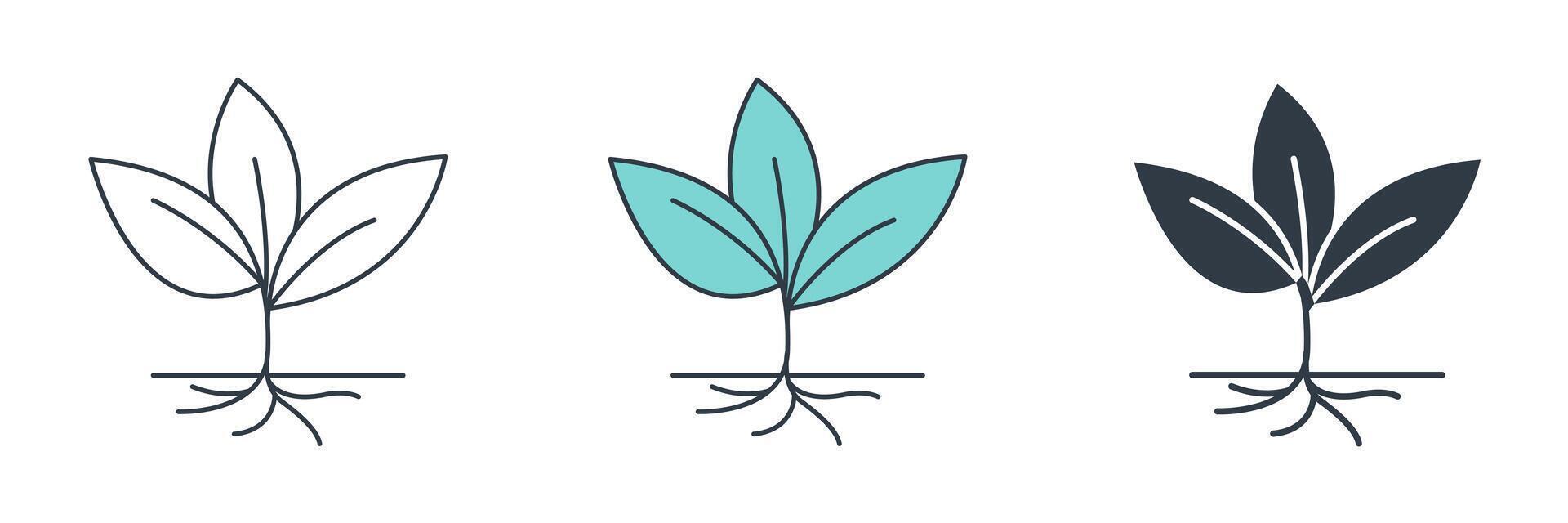 Sprout icon symbol illustration isolated on white background vector