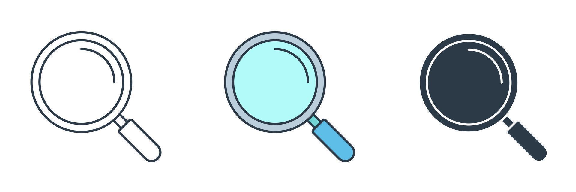 Magnifying glass icon symbol illustration isolated on white background vector