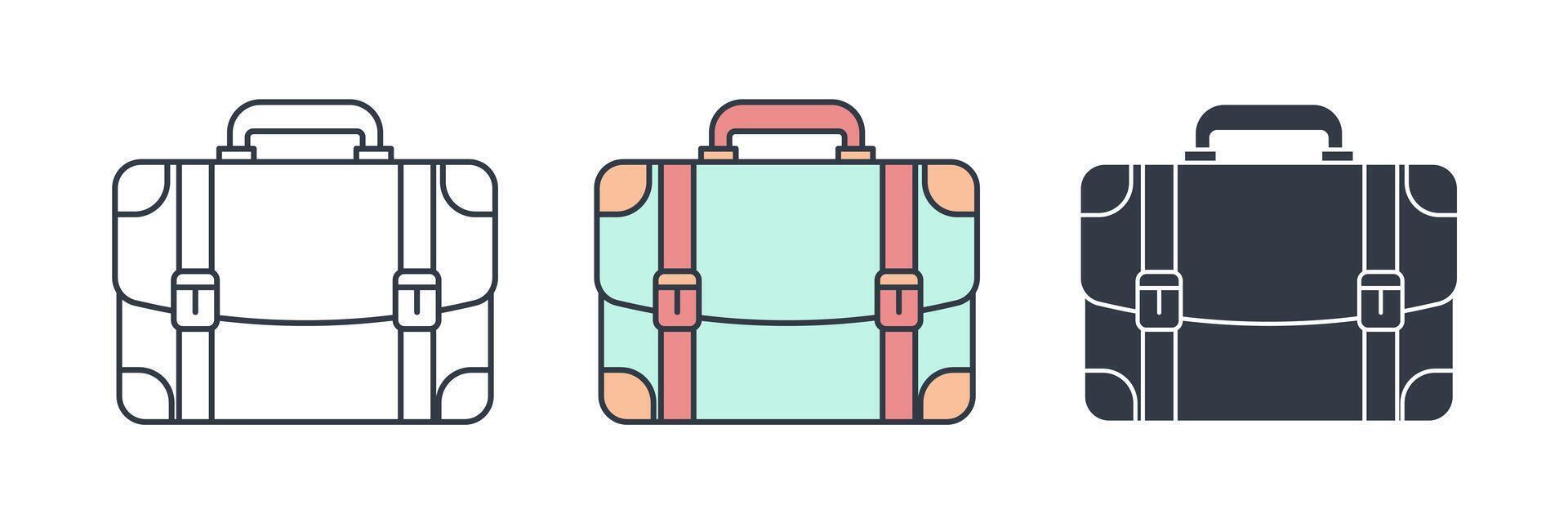 Briefcase icon symbol illustration isolated on white background vector