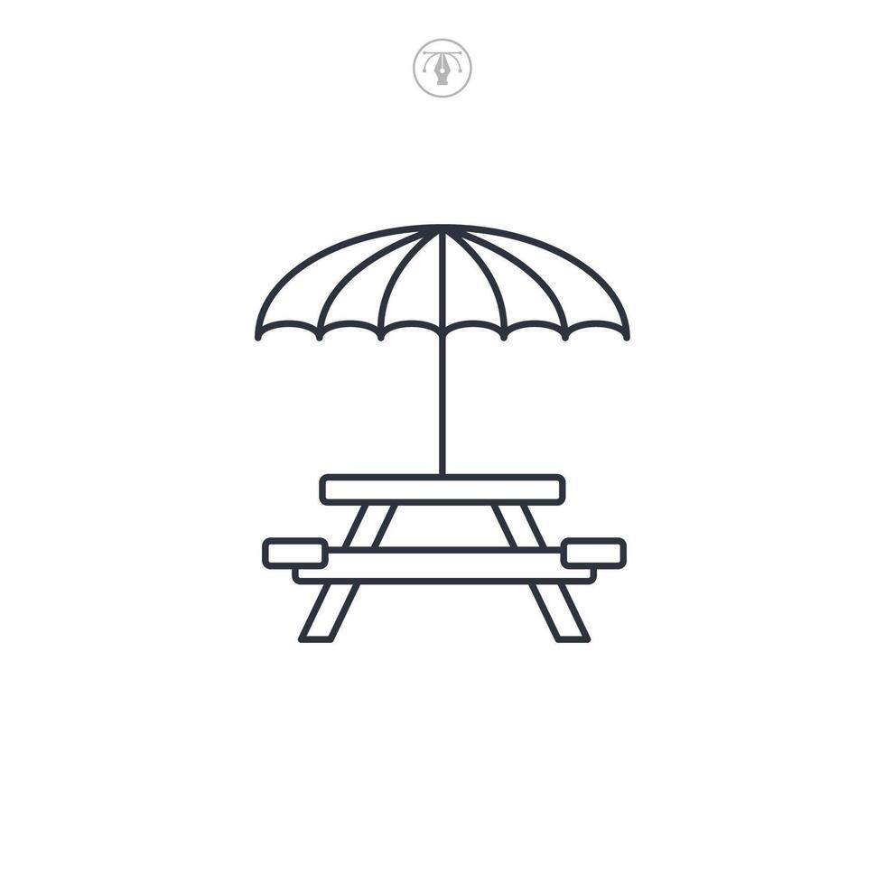 Picnic Table icon symbol illustration isolated on white background vector