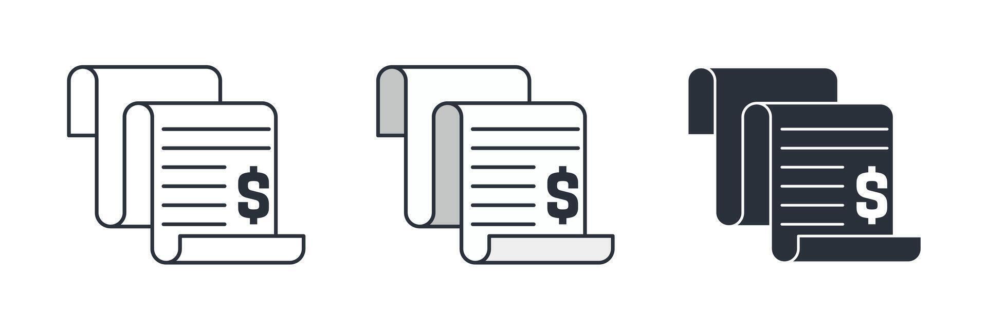 financial report icon symbol illustration isolated on white background vector