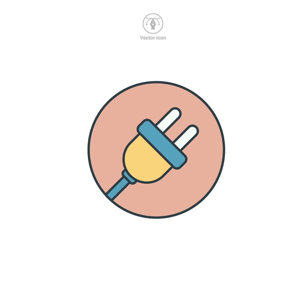 Electric Plug icon symbol illustration isolated on white background vector