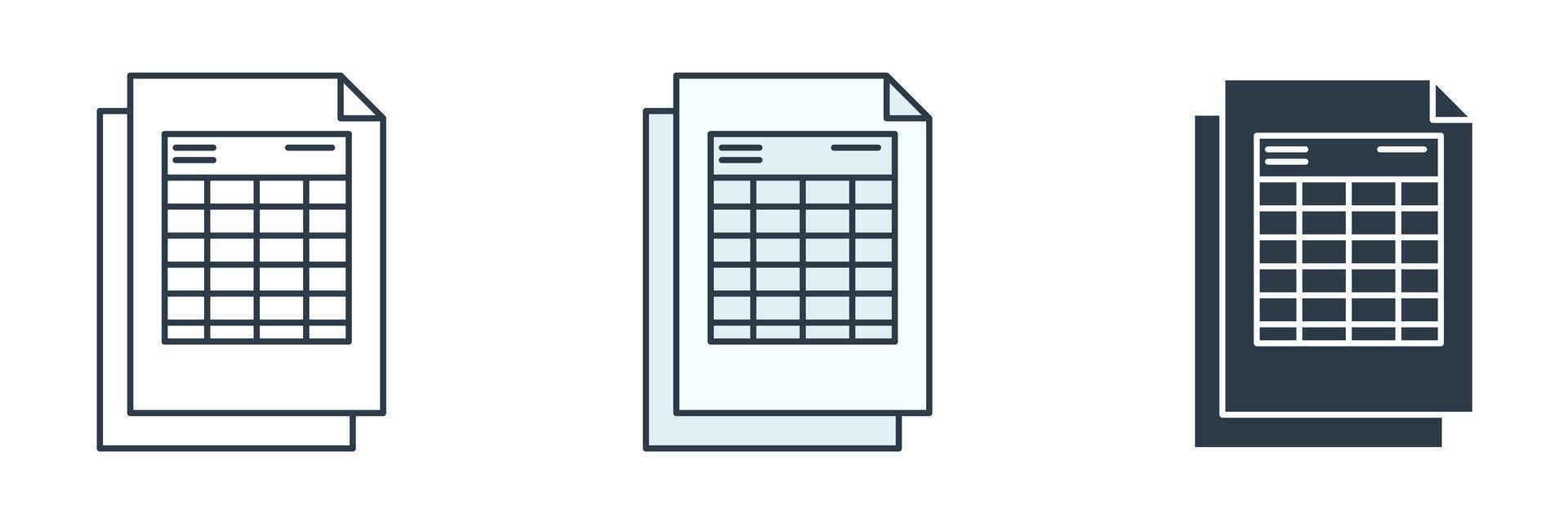 Spreadsheet icon symbol illustration isolated on white background vector