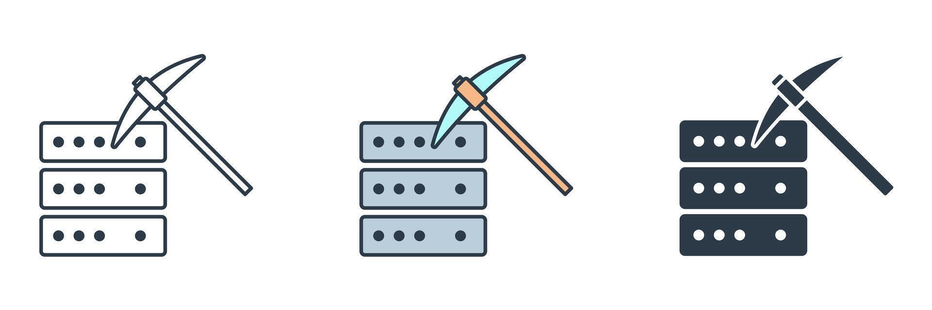 Data mining icon symbol illustration isolated on white background vector