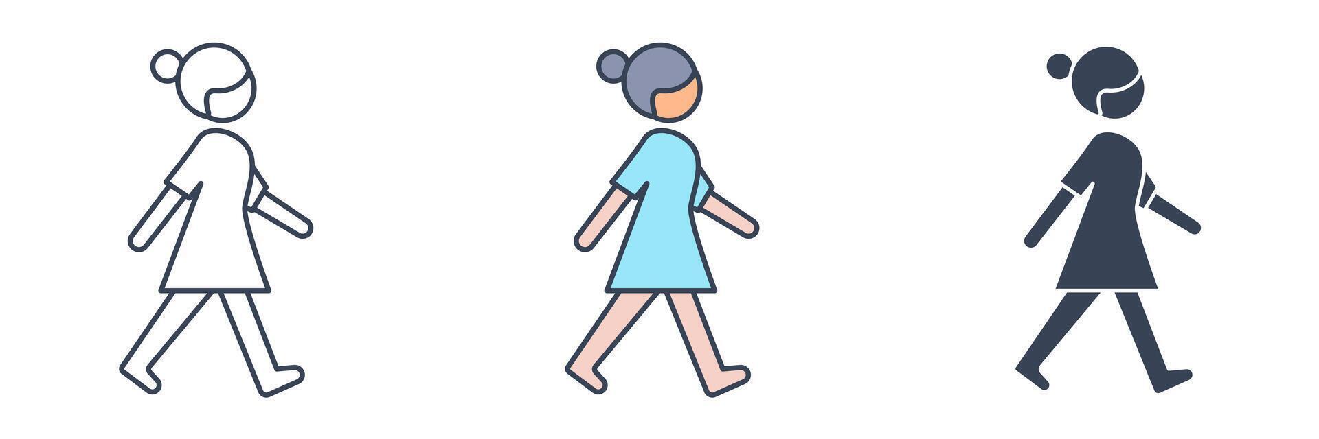 Pedestrian icon symbol illustration isolated on white background vector