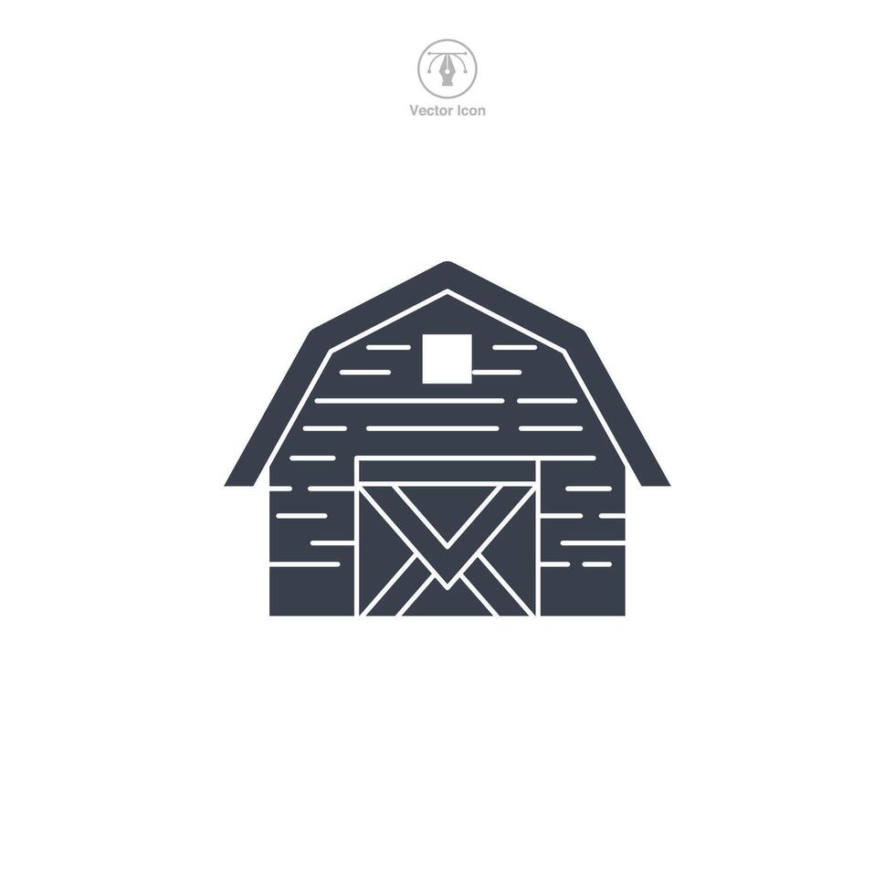 Barn building icon symbol illustration isolated on white background vector