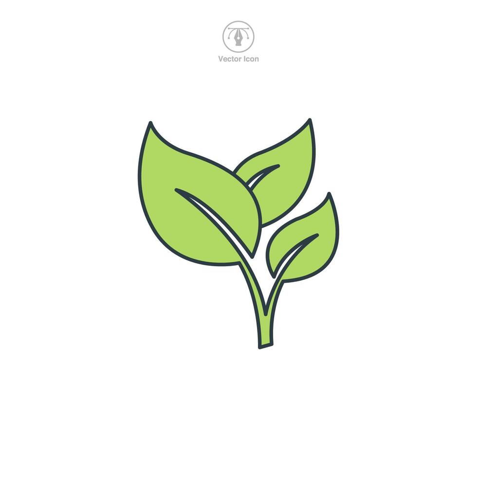 Leaf icon symbol illustration isolated on white background vector