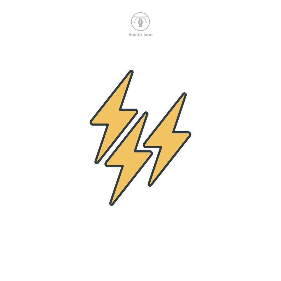 Lightning Bolt icon symbol illustration isolated on white background vector