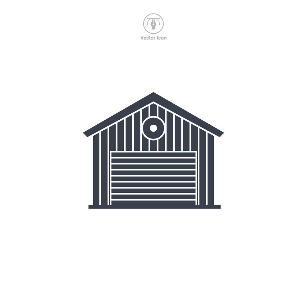 Garage building icon symbol illustration isolated on white background vector