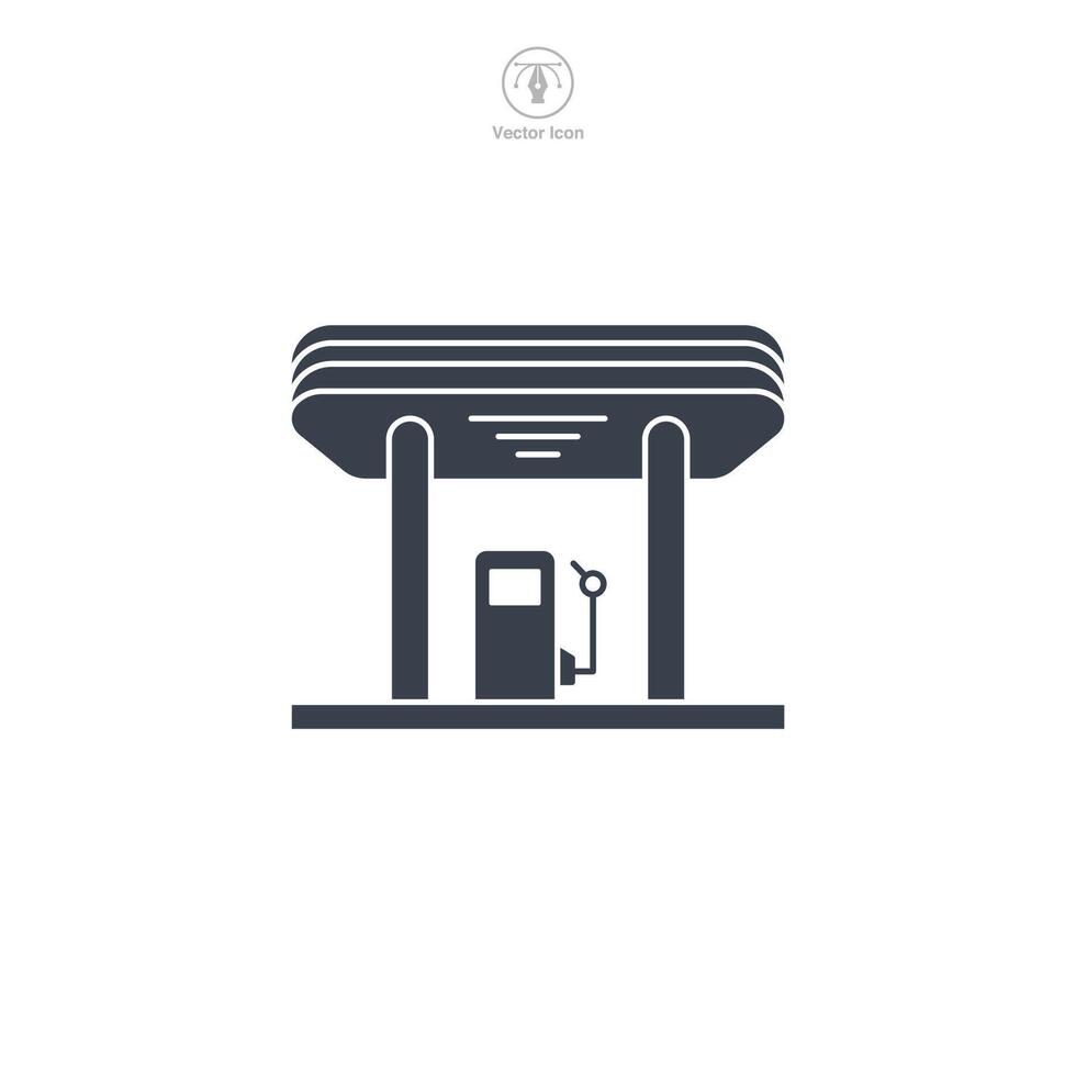Gas Station building icon symbol illustration isolated on white background vector