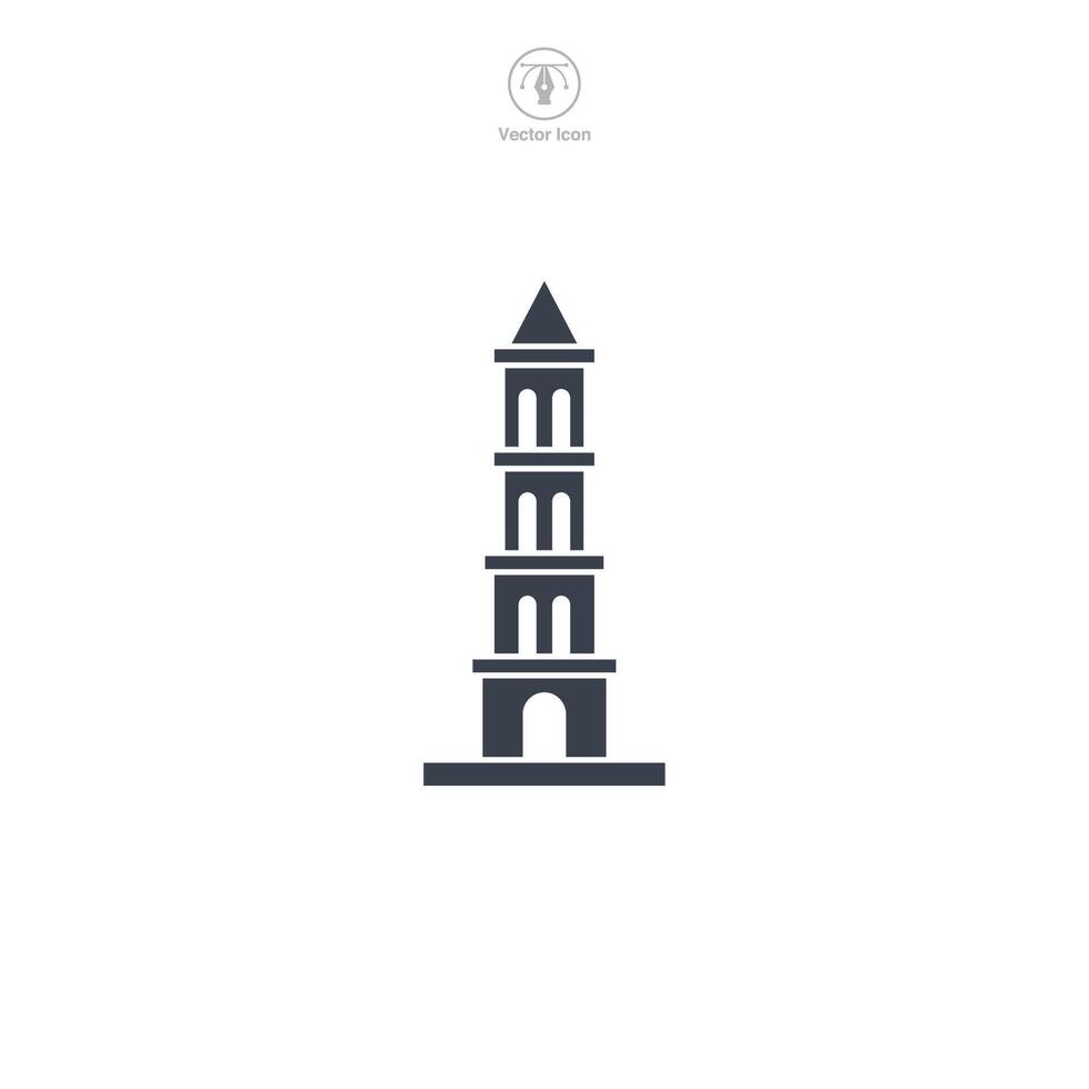 Tower building icon symbol illustration isolated on white background vector