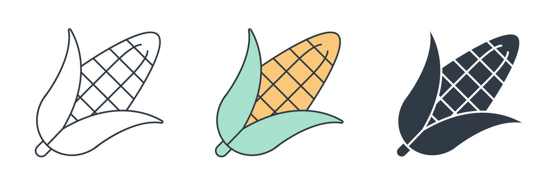 Corn icon symbol illustration isolated on white background vector