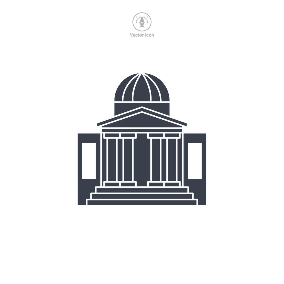 Museum building icon symbol illustration isolated on white background vector